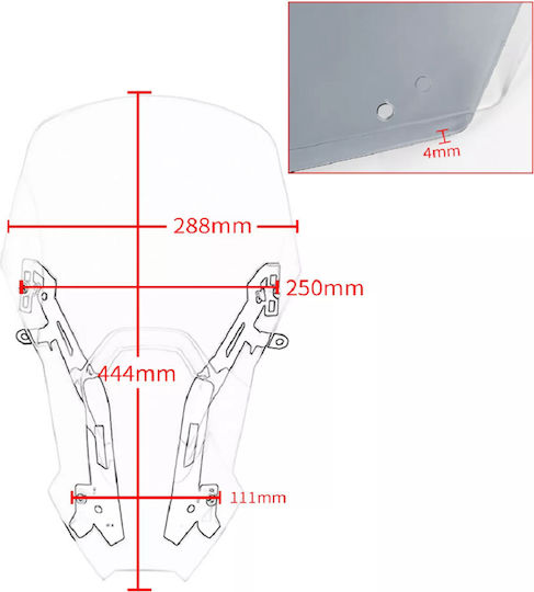 Honda Motorcycle Windshield & Windscreen Transparent Visor TZ-2983-CLR