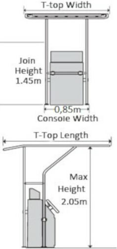 Oceansouth Aluminium Boat Canopy Gray