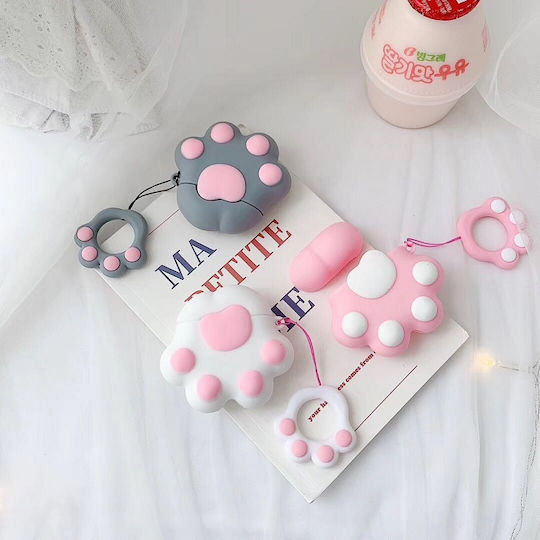 Lykl Cat Paw Θήκη Σιλικόνης σε Λευκό χρώμα για Apple AirPods Pro