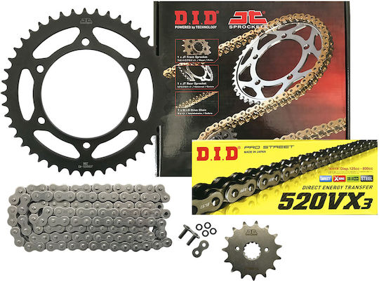 DID Chain & Sprocket Kit 520vx3 O-ring for Yamaha XT 660