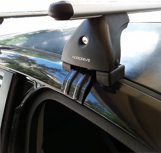 Nordrive Aluminum Car Roof Bars for Ford Fiesta 5D 2002-2008 Set with Roof Rack Legs and Lock