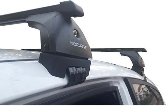 Nordrive Metallic Car Roof Bars 120cm for Ford Fiesta 3D 2008-2017 Set with Roof Rack Legs MΠ.FFIESTA.07