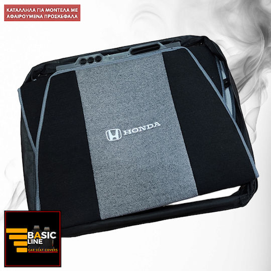 Set Autositzlehnen 2Stück Handtuch 100% Baumwolle Gray / Schwarz