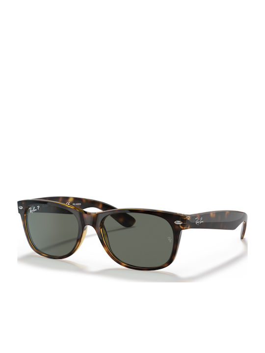 Ray Ban Wayfarer Унисекс Слънчеви Очила с Кафява Костенуркова Пластмасова Рамка и Зелени Поляризирани Стъкла RB2132 902/58