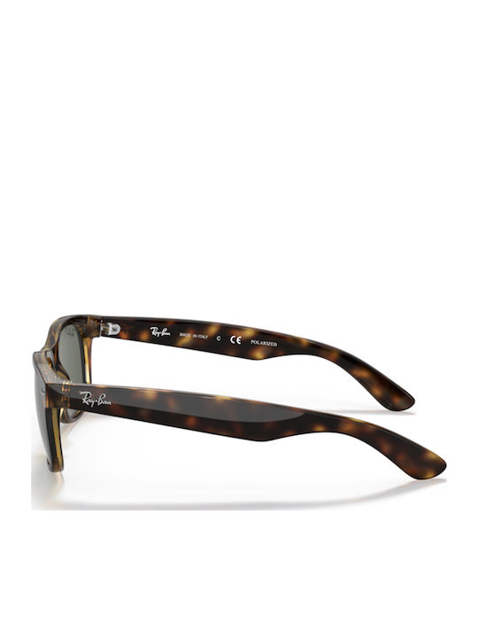 Ray Ban Wayfarer Унисекс Слънчеви Очила с Кафява Костенуркова Пластмасова Рамка и Зелени Поляризирани Стъкла RB2132 902/58