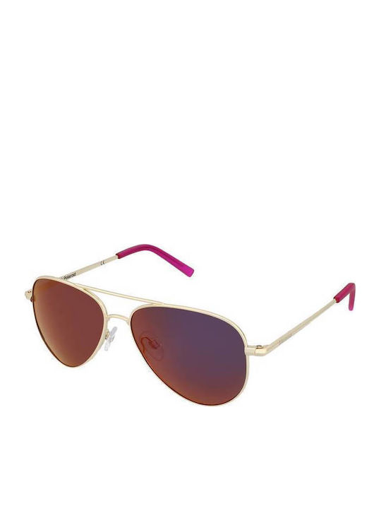 Polaroid Aviator Παιδικά Γυαλιά Ηλίου με Polarized Καθρέφτη Φακό Χρυσά