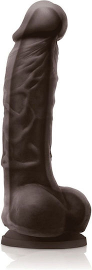 Ns Novelties Colours Dual Density Dildo Glass Dildo with Balls and Suction Cup Brown 13cm