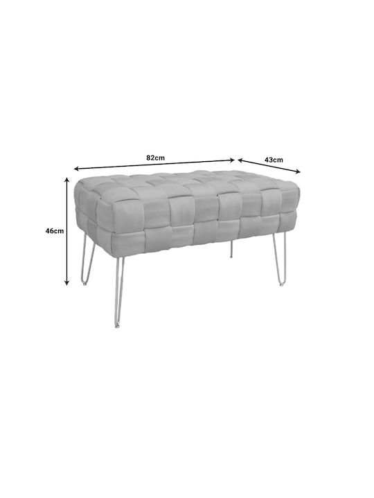 Stool For Living Room Upholstered with Velvet Wenzo Black Shade 82x43x46cm