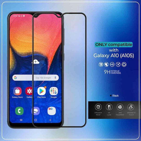 Samsung Galaxy A10 Tempered Glass Full Coverage Screen Protector with Adhesive on Entire Surface 6D Technology Arenaconceptvision Maxcell
