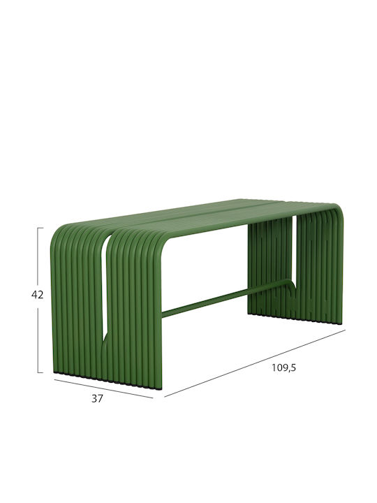Intrepid Bench Outdoor Metal Green 109.5x37x42cm