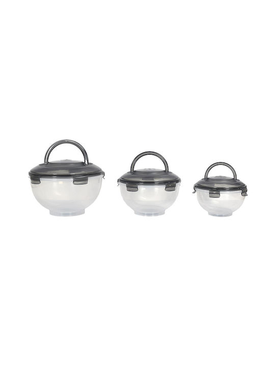 Cook Concept Σετ Δοχεία Φαγητού Πλαστικά Μαύρα 24x16.5cm 3τμχ