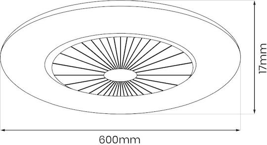 Eko Light Zephyr Deckenventilator 60cm mit Leuchte Schwarz