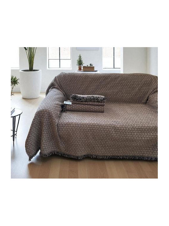 Linea Home Lotus Σετ Ριχτάρια 3τμχ Chenille Μόκα