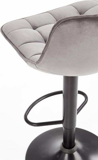 Hocker Bar mit Rückenlehne Gepolstert mit Samt Gray