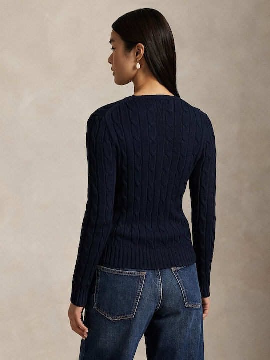 Women's Long Sleeve Sweater Cotton Navy Blue