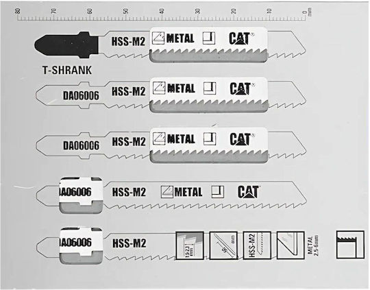 CAT Jig Saw Blade for Metal 75mm 5pcs 02-3443