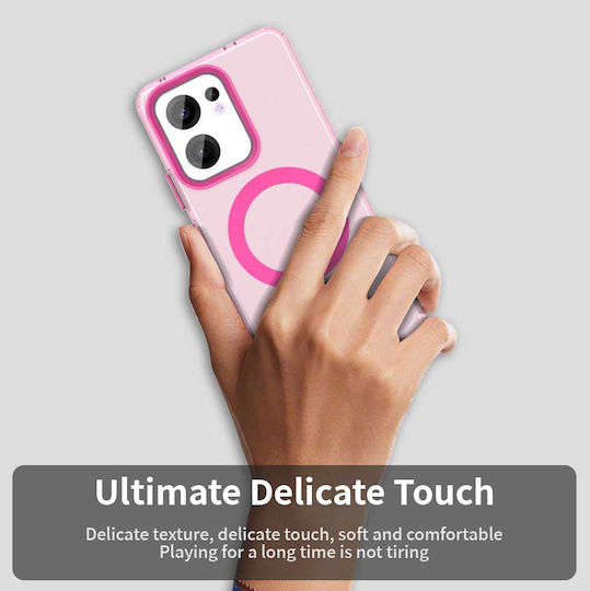 Techsuit Umschlag Rückseite Silikon Rosa (Oppo Reno13 F / FS)