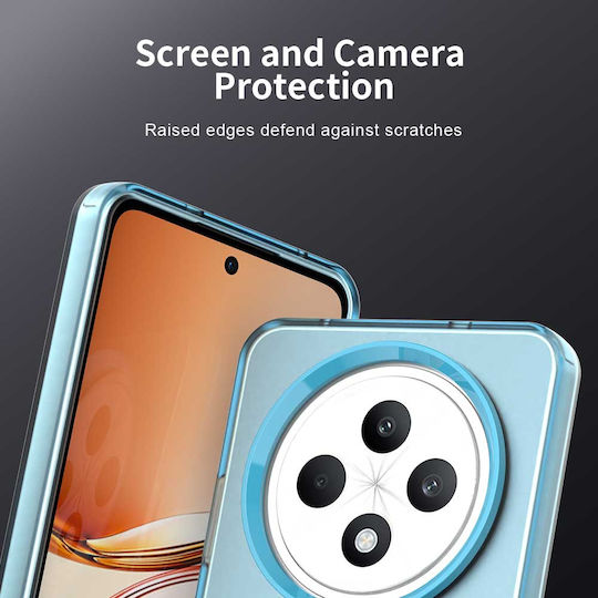 Techsuit Umschlag Rückseite Silikon Blau (Oppo Reno12 F / FS)