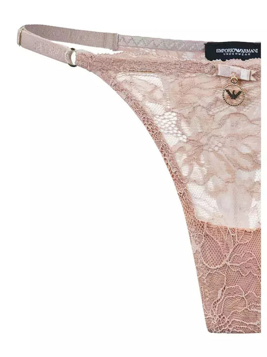 Women's String with Lace Nude