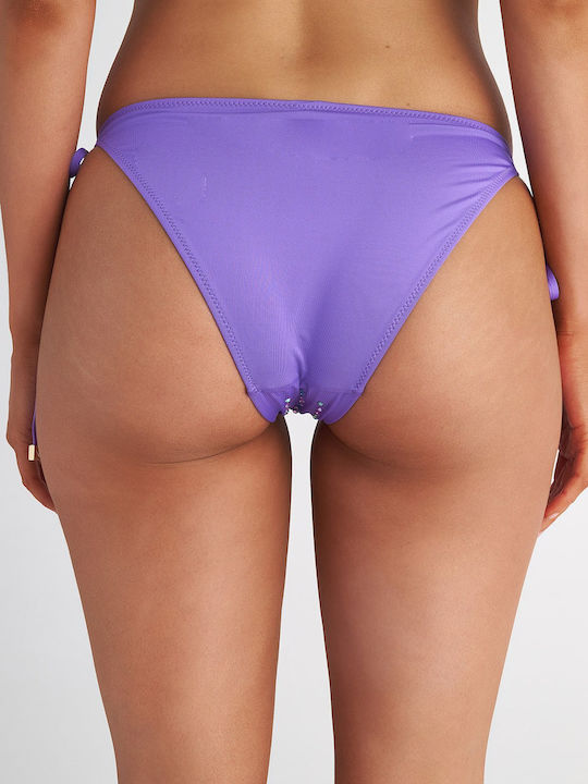 Bikini Bottoms Brazil with Laces Lilac