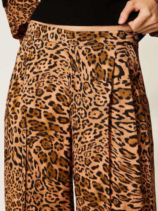 Women's Fabric Trousers Leopard Animal Print