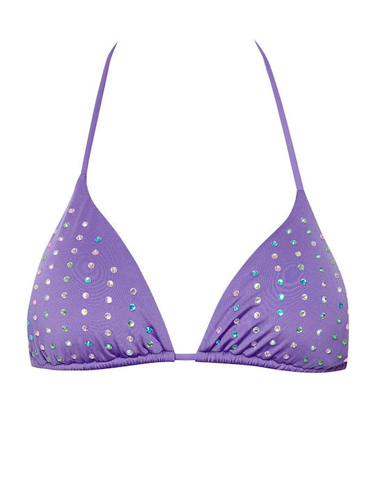 Padded Triangle Bikini Top Purple