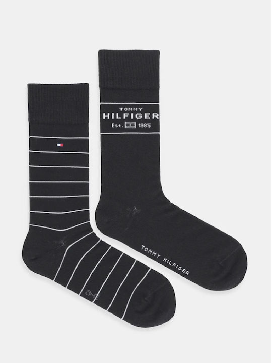 Tommy Hilfiger Ανδρικές Κάλτσες με Σχέδια Μαύρο 2Pack Tommy Hilfiger Ανδρικές Κάλτσες με Σχέδια Μαύρο 2Pack