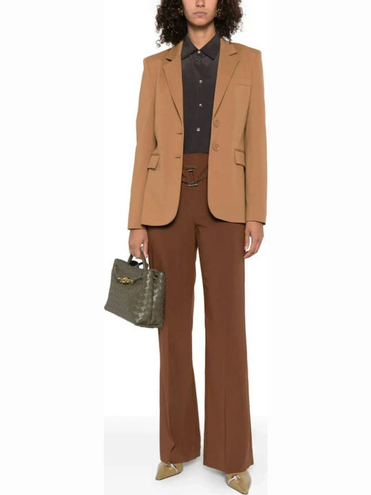 Crackers Women's Silky Long Sleeve Shirt Anthracite-brown