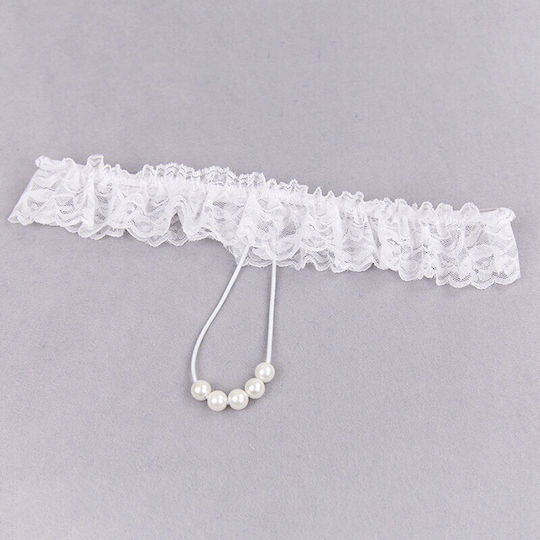 Lace Pearl Sexy Pantie One Size White