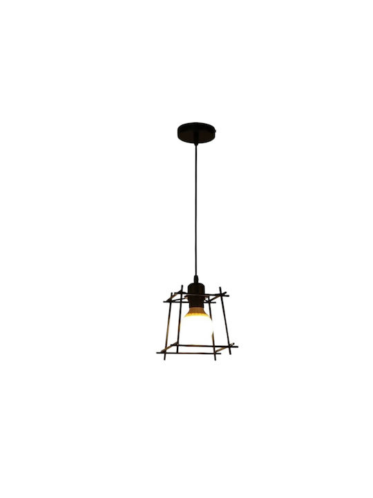 Diamond Adjustable Pendant Light Black with Socket E27 17x18cm