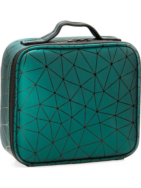 Premium Bag Storing Carrying Makeup Kit Accessories Tecos Green Dimensions 25.5x22.5x9.5 Cm Multiple Compartments Ideal Make-up Artist