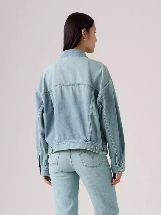 Jachetă Scurtă Dama pentru Primăvară Toamnă Light Wash
