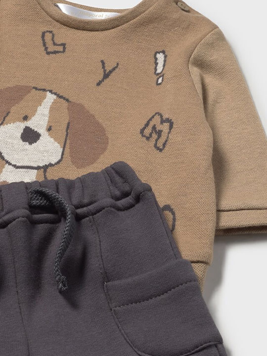 Kids Sweatpants Set Beige 2pcs