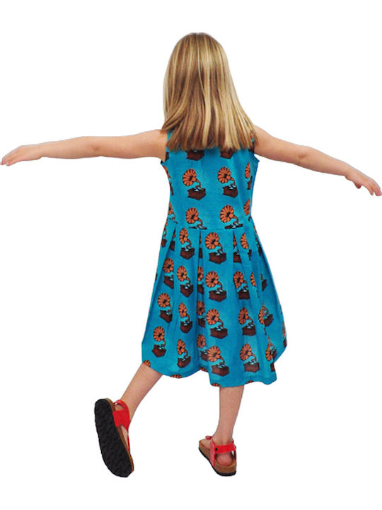 Kinderkleid Ärmellos Turquoise