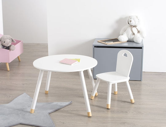 Kids Table Made of Wood White 127152B Atmosphera