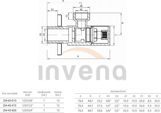 Invena ZW-43-010 Ventil