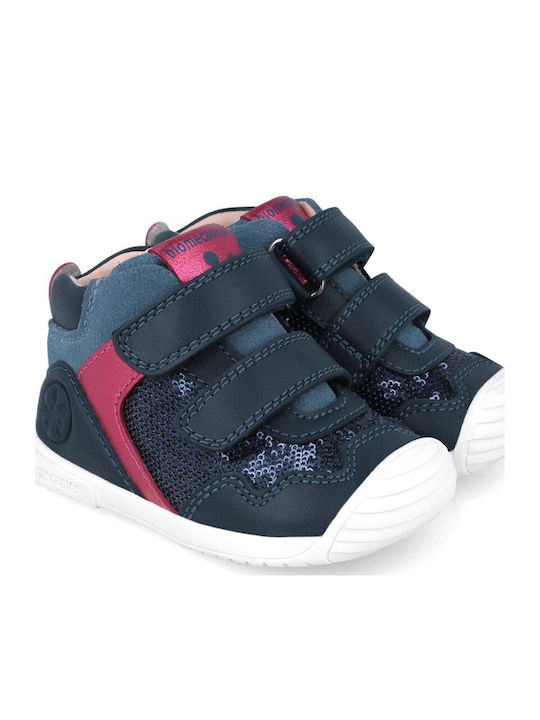 Παιδικά Sneakers High Ανατομικά με Σκρατς Μπλε