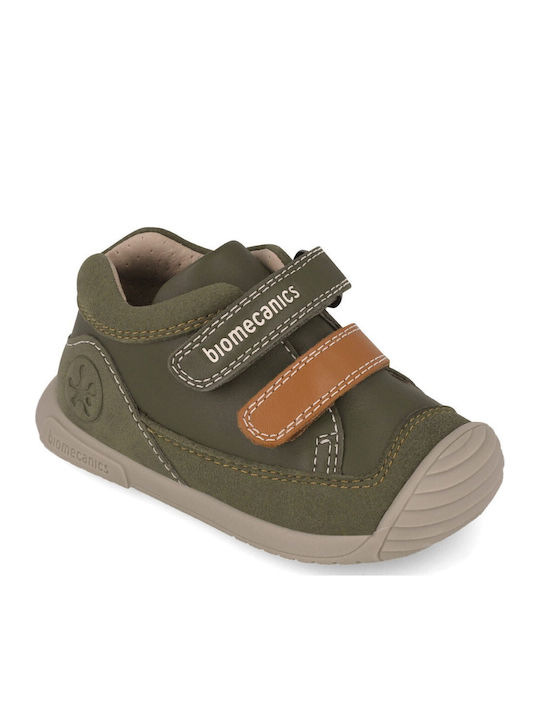Kids Sneakers High Anatomic With Hoop & Loop Closure Khaki