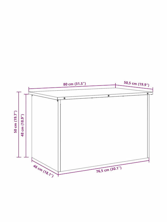 vidaXL Außenlagerbox Metall Silver L80xB50.5xH50cm