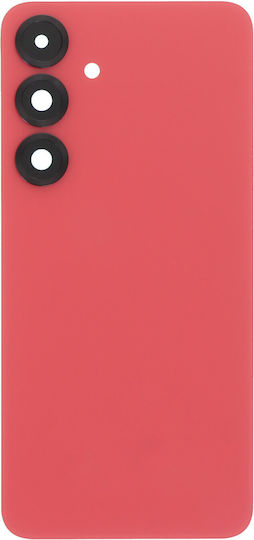 Samsung Galaxy S25+ Battery Door + Battery Door Adhesive + Back Camera Lens Bezel Coral Red OEM