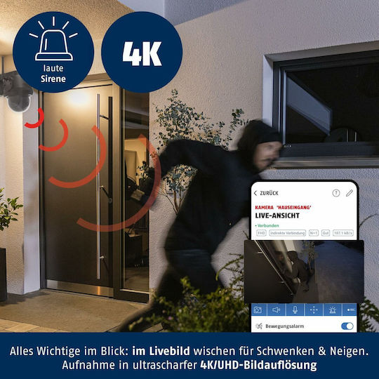 Abus PPIC52520B IP Surveillance Camera Wi-Fi 4K Waterproof with Two-Way Communication