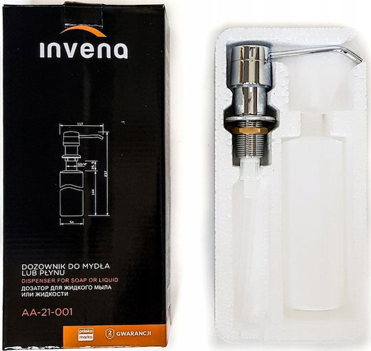 Invena Dispenser Bucătărie Plastic Argintiu 350ml