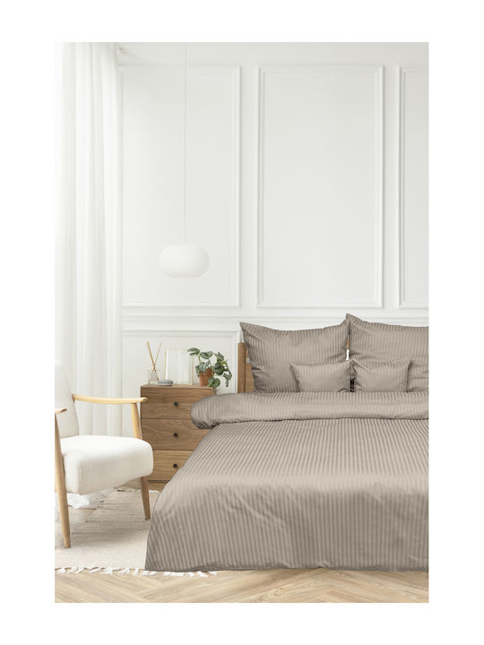 Matex Duvet Cover Set Cotton Double with 2 Pillowcases 200x220 Beige