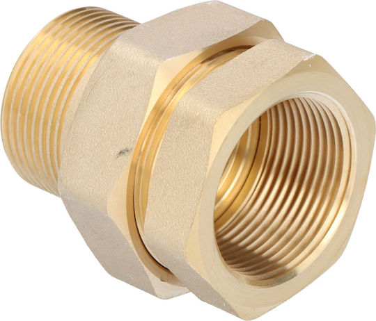 Short Straight Twist 1 1/4" Screw Fitting O-Ring Brass
