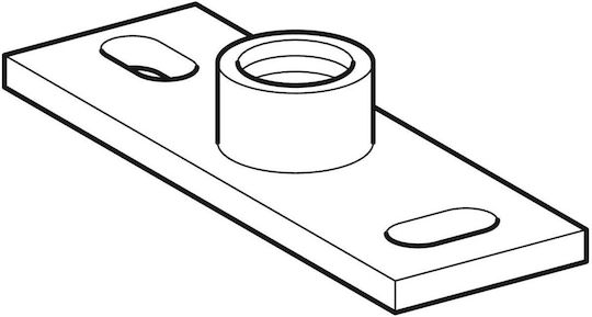 Монтажна Плоча Резбова Смука Gw1 1/4" Вътрешна Резба Удължена 16x6.5см 2 Отвора 11см Разстояние Поцинкована Стомана Hdpe Дренаж