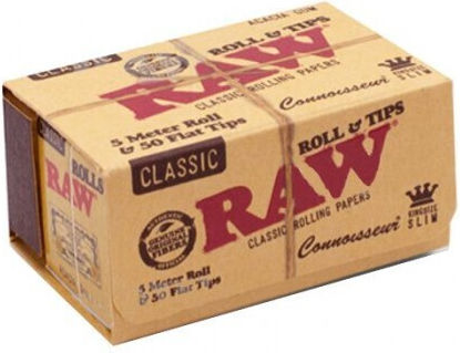 Raw Ролка за свиване на цигари Slim King Size с Тръбички 5м 1бр
