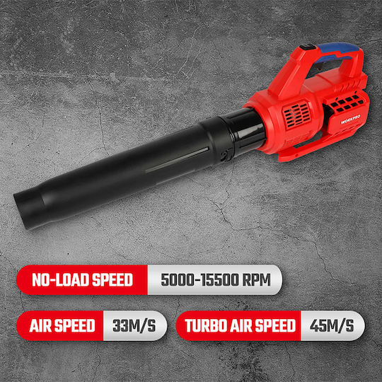 WorkPro Φυσητήρας Χειρός Μπαταρίας 20V Solo με Μέγιστη Ταχύτητα Αέρα 118.8km/h