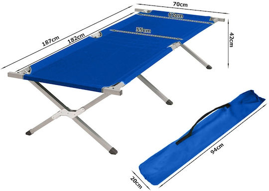 Folding Camp Bed/Cot Aluminum Single 187x70cm
