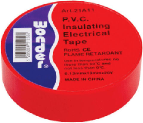 Eurolamp Insulation Tape 19mm x 20m Red