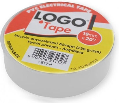 Logo Insulation Tape 19mm x 20m PVC White White